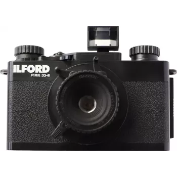 Câmara fotográfica compacta ILFORD PIXIE 35mm – prateado/preto, flash incorporado, autofoco