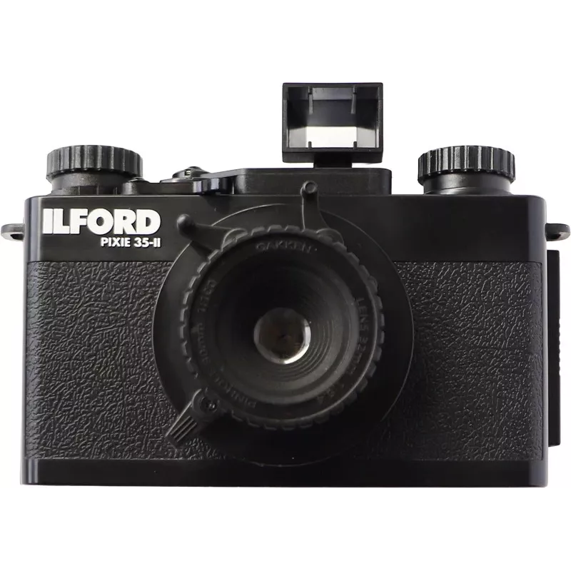Câmara fotográfica compacta ILFORD PIXIE 35mm – prateado/preto, flash incorporado, autofoco