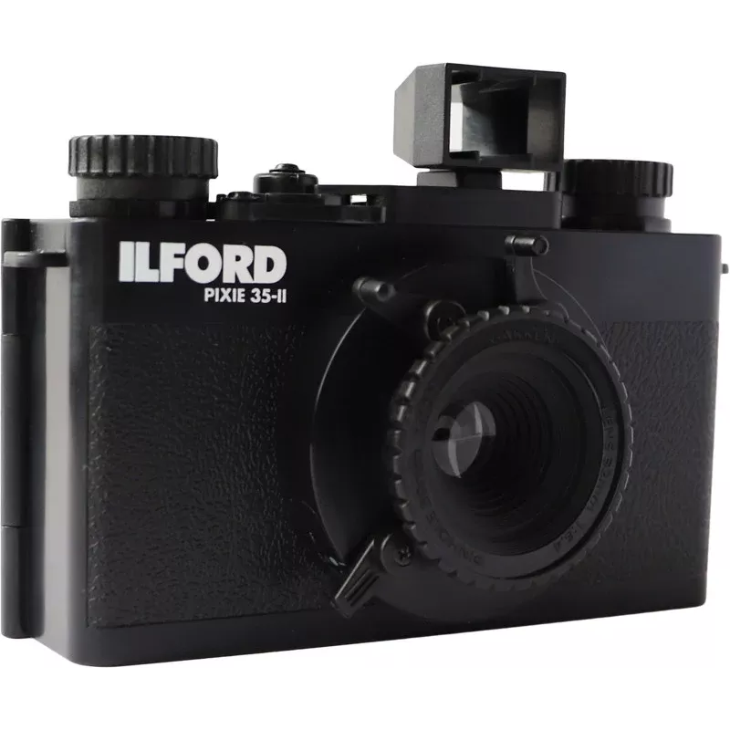 Câmara fotográfica compacta ILFORD PIXIE 35mm – prateado/preto, flash incorporado, autofoco