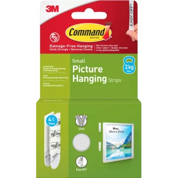 3M Command tiras adesivas, pequenas, 4 un., brancas (7100337181)