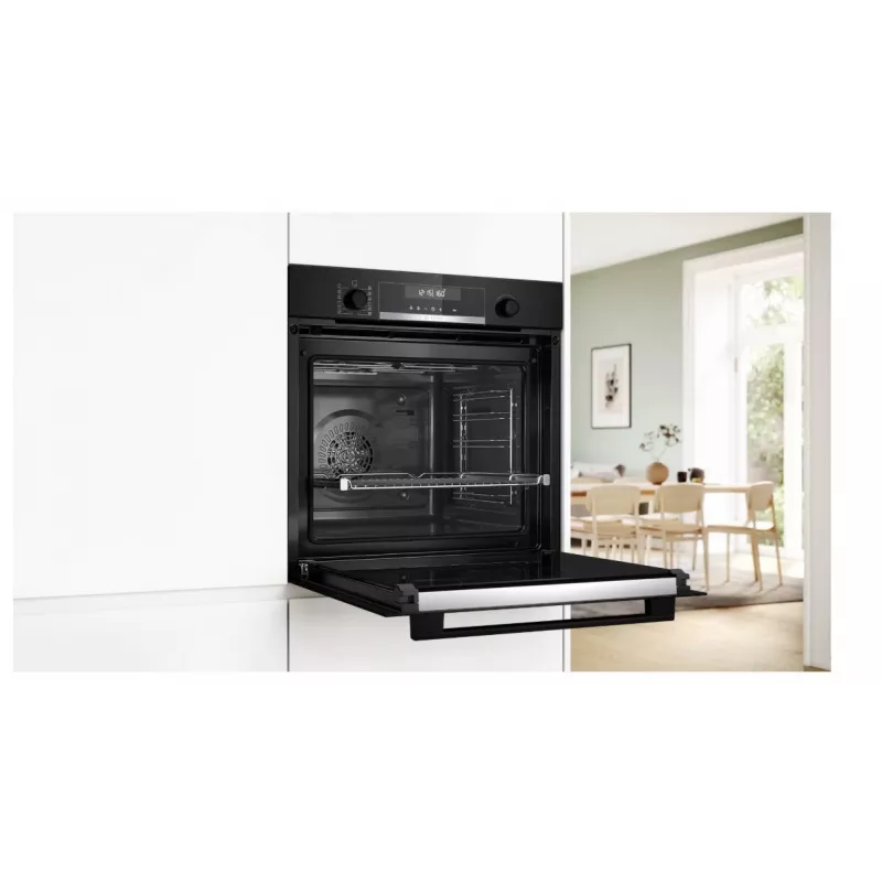 BOSCH Serie 6 Forno de encastrar com AirFry, 71L, autolimpeza por pirólise, preto (HBG578EB3)