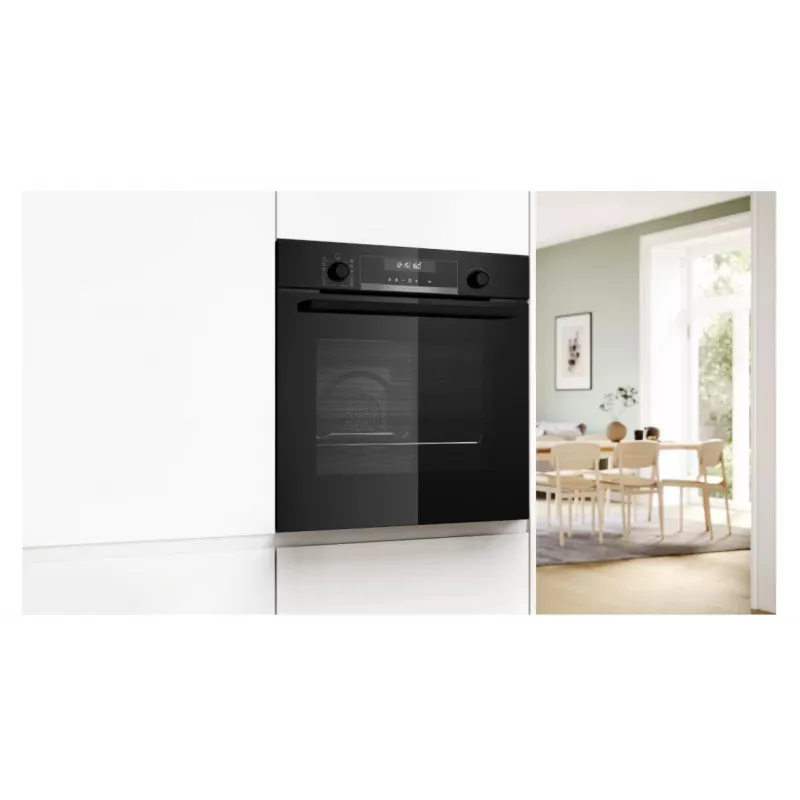BOSCH Serie 6 Forno de encastrar com AirFry, 71L, autolimpeza por pirólise, preto (HBG578EB3)