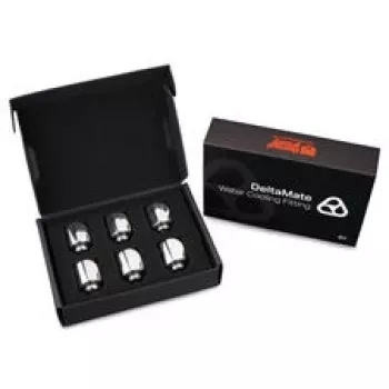 Junta rotativa Thermal Grizzly DeltaMate 90° G1/4 polegadas níquel brilhante – pack de 6