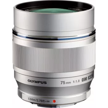 OM System M.Zuiko Digital ED 75mm f/1.8 objetiva, prateada (V311040SW000)