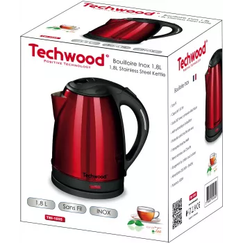 Techwood TBI-1855 chaleira elétrica sem fios em aço inoxidável, 1.8 L (TBI-1855)
