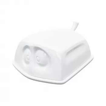 Manteigueira FIFTYEIGHT Versteckt branca – manteigueira de porcelana com rosto escondido