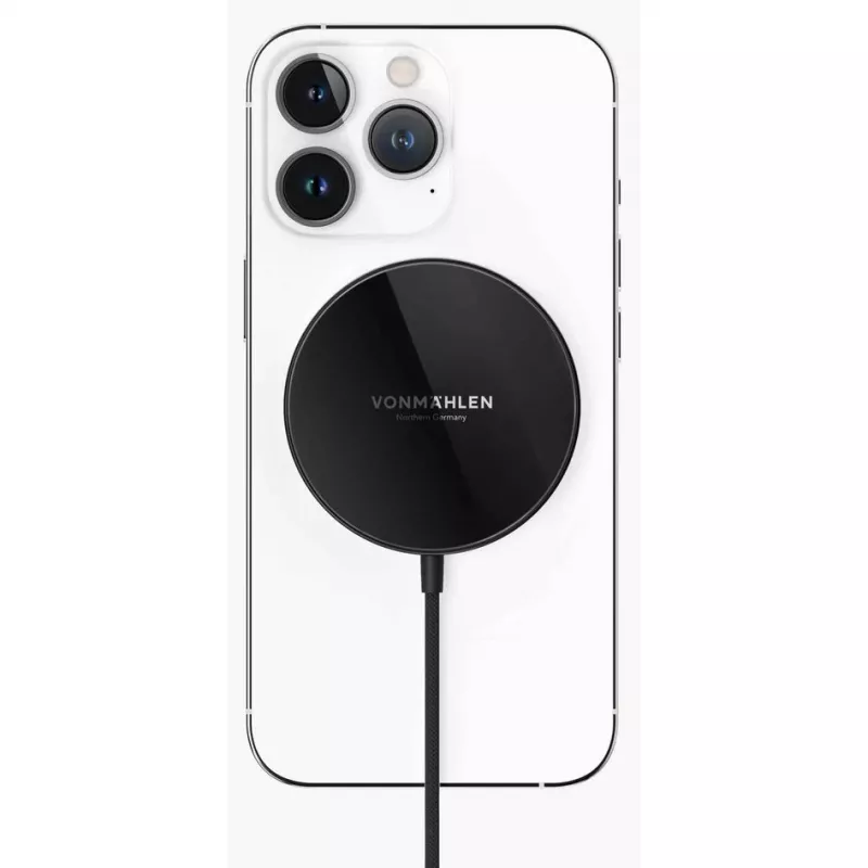 Carregador sem fios magnético Vonmählen Aura Mini com cabo USB-C, 15W, preto
