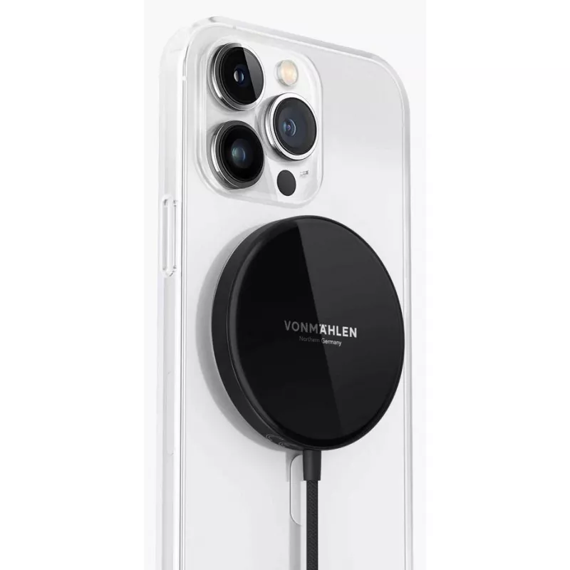 Carregador sem fios magnético Vonmählen Aura Mini com cabo USB-C, 15W, preto