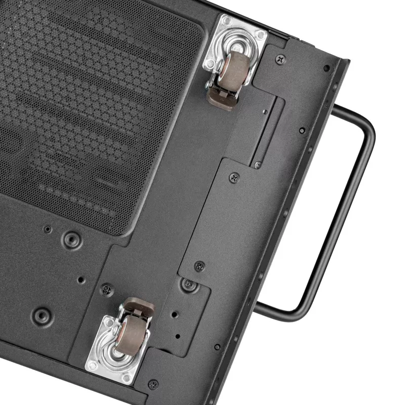 Conjunto de rodízios giratórios SilverStone SST-RAC-SRW-002 (2 rodas, preto, rotação 360°, travão Total Lock)