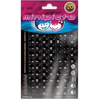 Kolm Lõvi Minipicto estónio/russo, autocolantes para teclado (KB-UNI-EE02-BLK-ORAN)