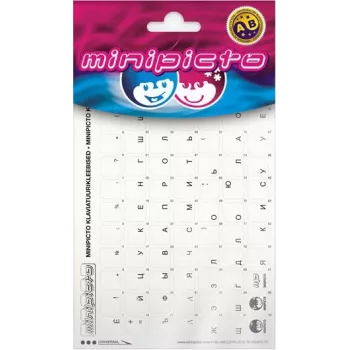 Kolm Lõvi Minipicto russo, autocolantes para teclado símbolos pretos (KB-UNICLR-RU-BLK-G)