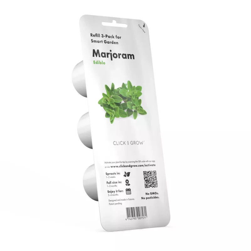 Click & Grow Smart Garden recarga de manjerona, 3 cápsulas de plantas (SGR41X3)