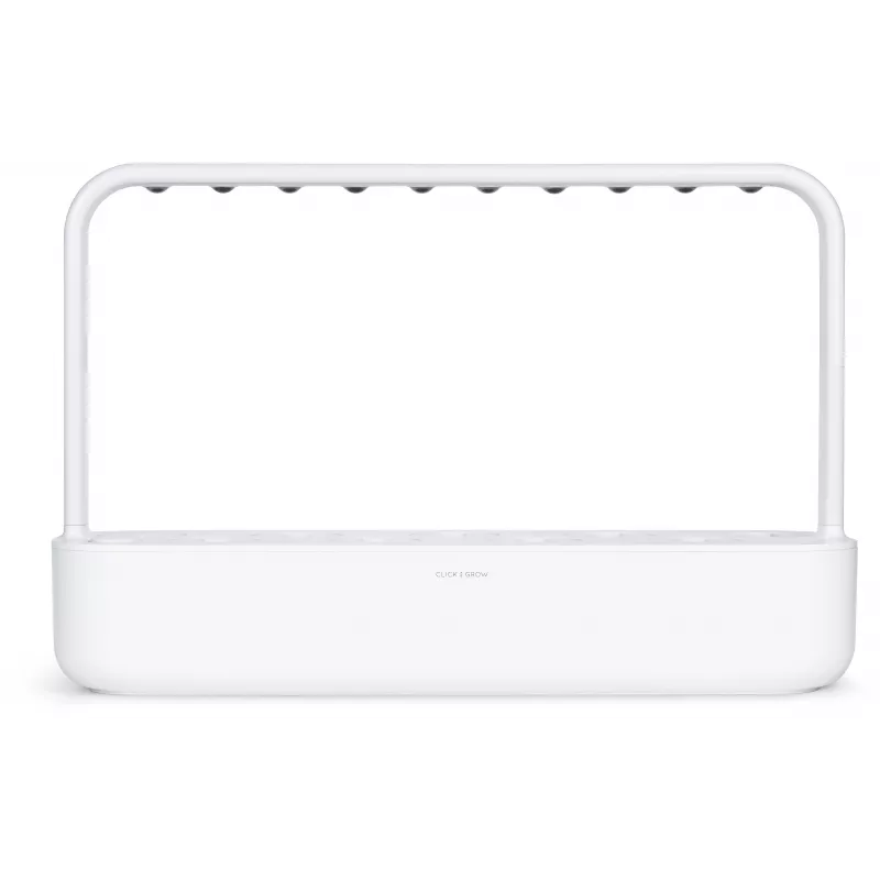Click & Grow Smart Garden 9 horta interior de ervas e legumes com lâmpadas LED de crescimento, autorrega, 9 cápsulas de plantas, branco