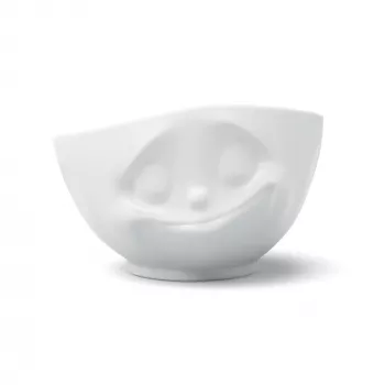 FIFTYEIGHT PRODUCTS Tigela Happy Face 1000 ml Porcelana branca