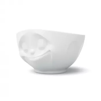 FIFTYEIGHT PRODUCTS Tigela Happy Face 1000 ml Porcelana branca