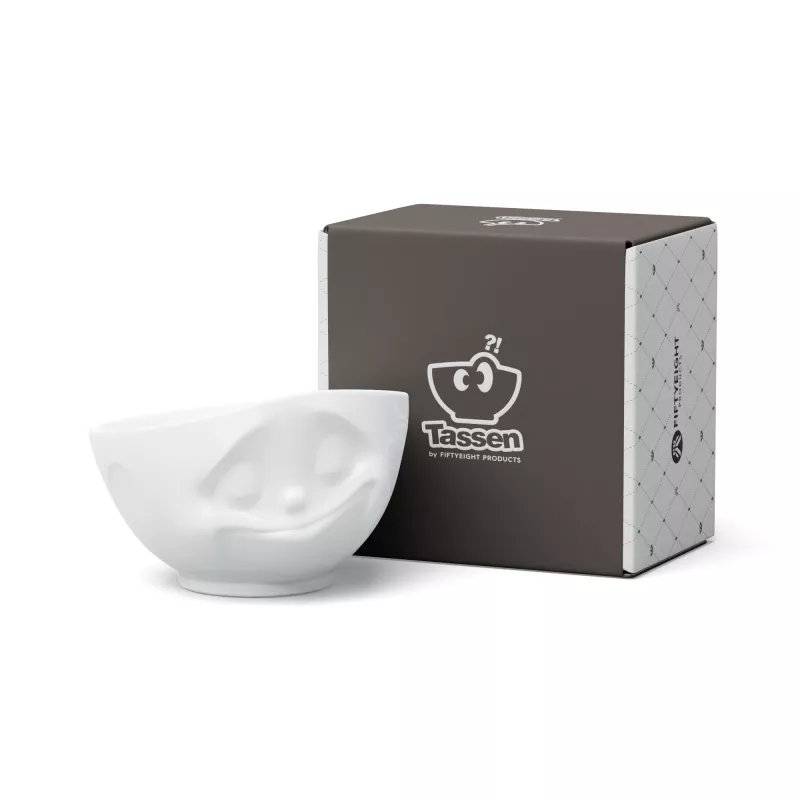 FIFTYEIGHT PRODUCTS Tigela Happy Face 1000 ml Porcelana branca