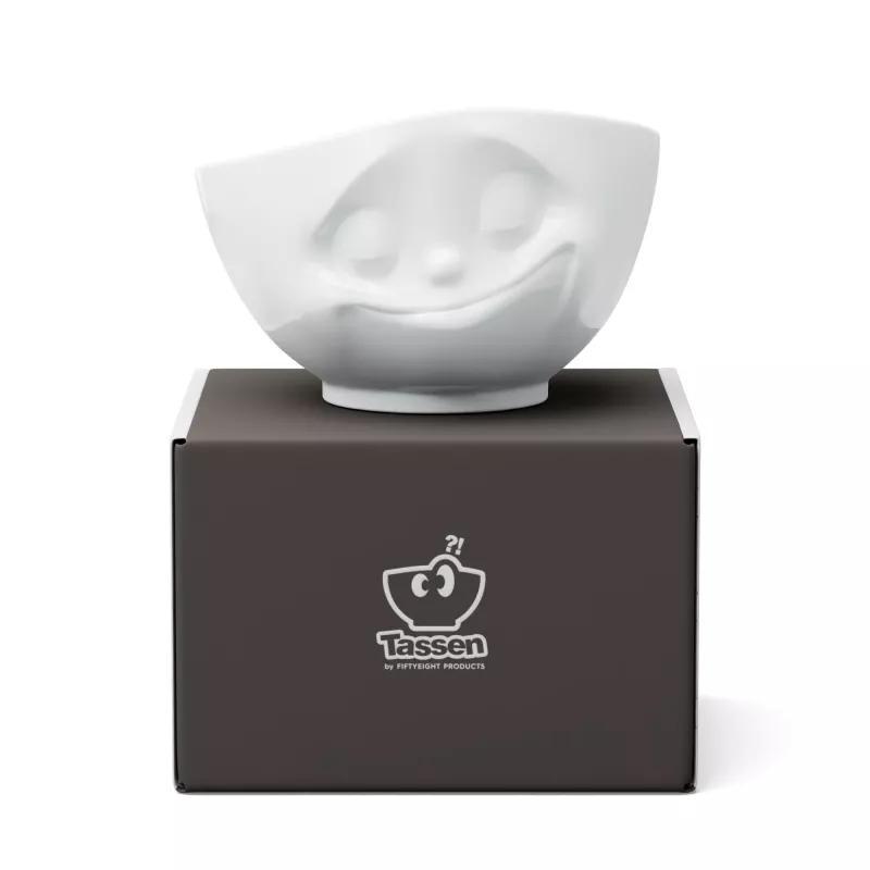 FIFTYEIGHT PRODUCTS Tigela Happy Face 1000 ml Porcelana branca