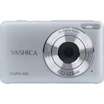 Yashica DigiPix 100 câmara digital compacta, 8 MP, ecrã IPS de 2,4 polegadas, prateada (YAS-DG100PP-SV)
