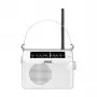 Sangean PR-D6 rádio portátil AM/FM branco com relógio e despertador