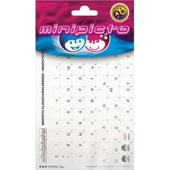 Kolm Lõvi Minipicto russo, autocolantes para teclado símbolos pretos (KB-UNICLR-RU-BLK)