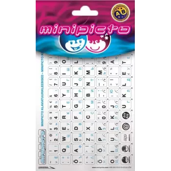 Kolm Lõvi Minipicto estónio/russo, autocolantes para teclado (KB-UNI-EE02-WHT-BLUE)