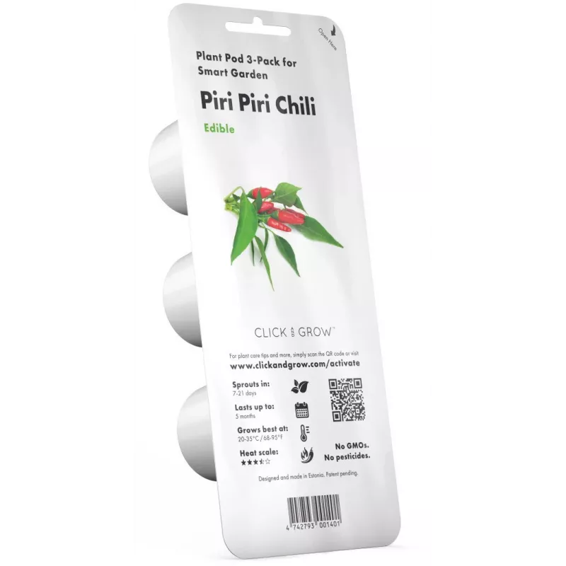 Click & Grow cápsulas de plantas piri-piri chili para Smart Garden, pack de 3 (SGR67X3)