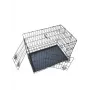 Caixa dobrável para cães 76x48x54 cm – arame de aço reforçado, porta dupla, tabuleiro removível, preto