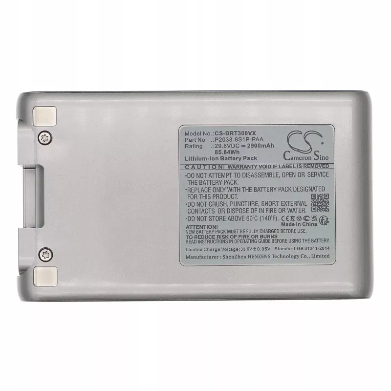 Cameron Sino 29.6V 2900mAh bateria de iões de lítio para aspirador vertical Dreame T30 (substitui P2033-8S1P-PAA)
