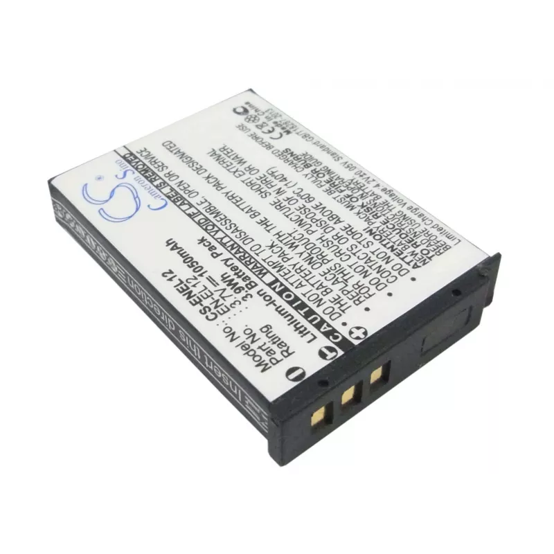 Cameron Sino EN-EL12 bateria de substituição para câmaras Nikon Coolpix e Keymission (3,7V, 1000mAh, Li-ion)