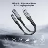 UNITEK Adaptador de áudio de USB-C para 3,5 mm com PD