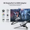 UNITEK adaptador DisplayPort para HDMI 2.1 8K@60Hz HDR 48Gbps 15cm