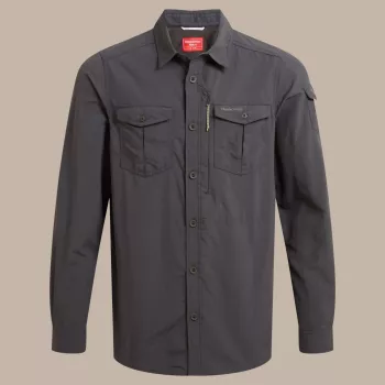 Craghoppers NosiLife Adventure LS camisa III - preto pimenta - L