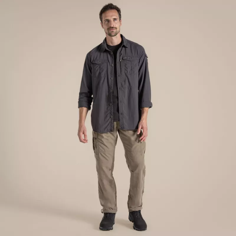 Craghoppers NosiLife Adventure LS camisa III - preto pimenta - L