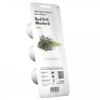 Click & Grow Smart Garden recarga de mostarda vermelha frisada, 3 cápsulas de plantas (SGR77X3)