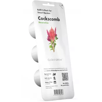 Click & Grow cápsulas de plantas de crista-de-galo para Smart Garden, pack de 3 (SGR4X3)