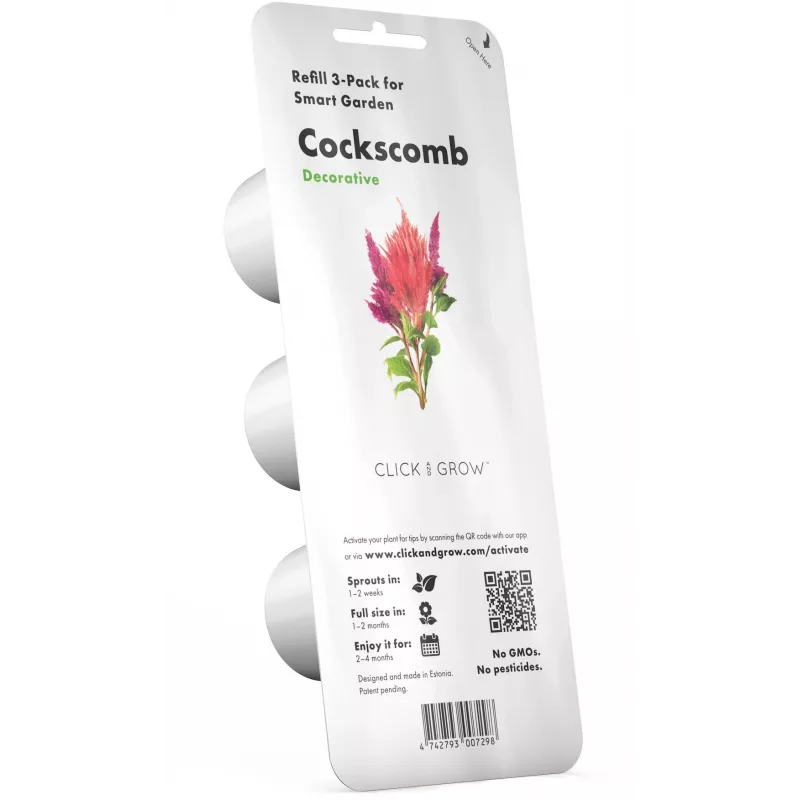 Click & Grow cápsulas de plantas de crista-de-galo para Smart Garden, pack de 3 (SGR4X3)