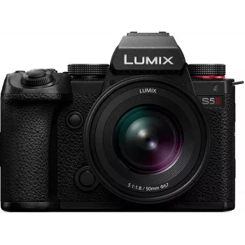 Câmara de sistema Panasonic Lumix DC-S5 Mark II com objetiva Lumix S 50mm f/1.8 - preto