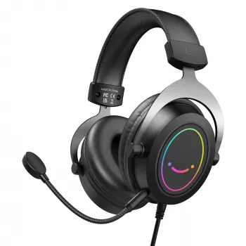 FIFINE H3 AmpliGame Headset Gaming Over-Ear com fios, microfone removível, drivers de 50 mm, USB-A, Preto