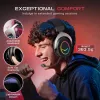 FIFINE H3 AmpliGame Headset Gaming Over-Ear com fios, microfone removível, drivers de 50 mm, USB-A, Preto