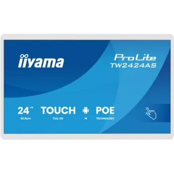 Iiyama ProLite TW2424AS-W3P monitor tátil 24 polegadas Full HD IPS de 10 pontos com Android 9.0, Quad-Core, 2GB RAM, 16GB armazenamento, Wi-Fi, Bluetooth, HDMI, USB, preto