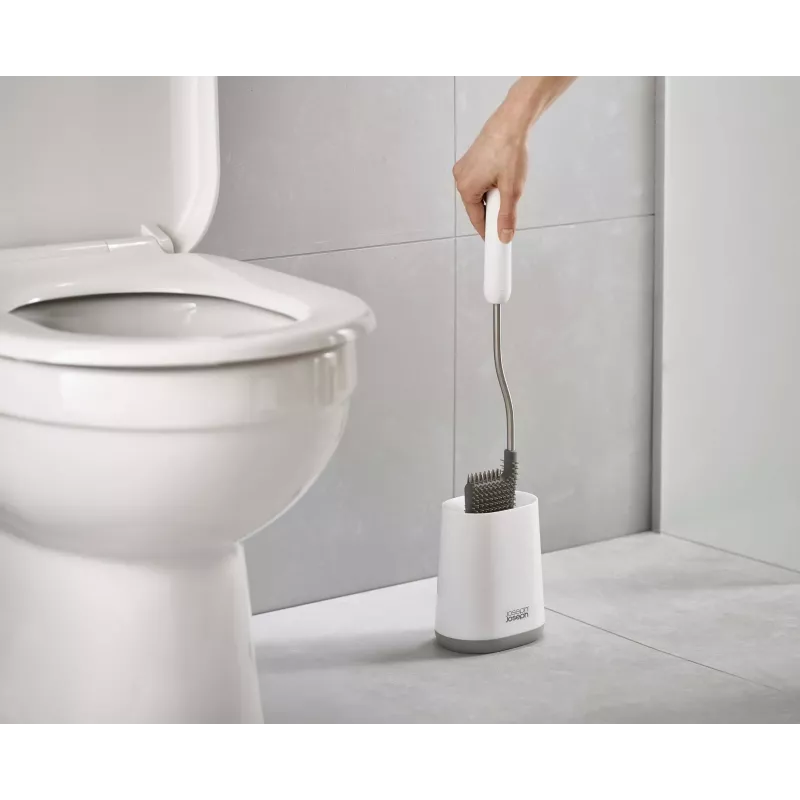 Joseph Joseph Flex Lite escova de sanita com suporte branco
