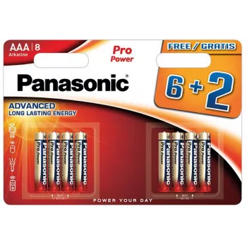 Panasonic Pro Power Pilhas Alcalinas AAA LR03 Pack de 8 (6+2 Bónus)