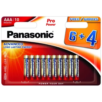 Panasonic Pro Power LR03 pilhas, 6+4 un. (LR03PPG/10BW 6+4F)