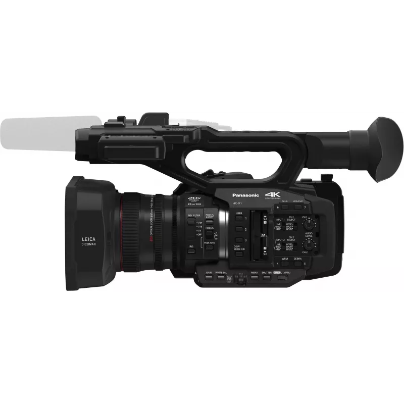 Camcorder profissional Panasonic HC-X1E 4K Ultra HD com objetiva Leica Dicomar 20x, sensor MOS de 1,0