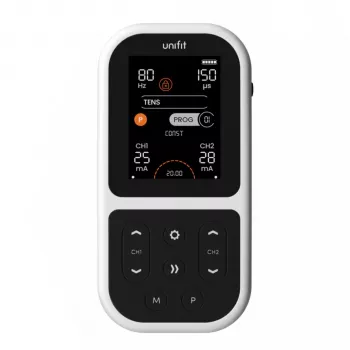 Tenscare Unifit aparelho TENS/EMS de recuperação fitness e alívio da dor - 2 canais, 18 programas, LCD retroiluminado