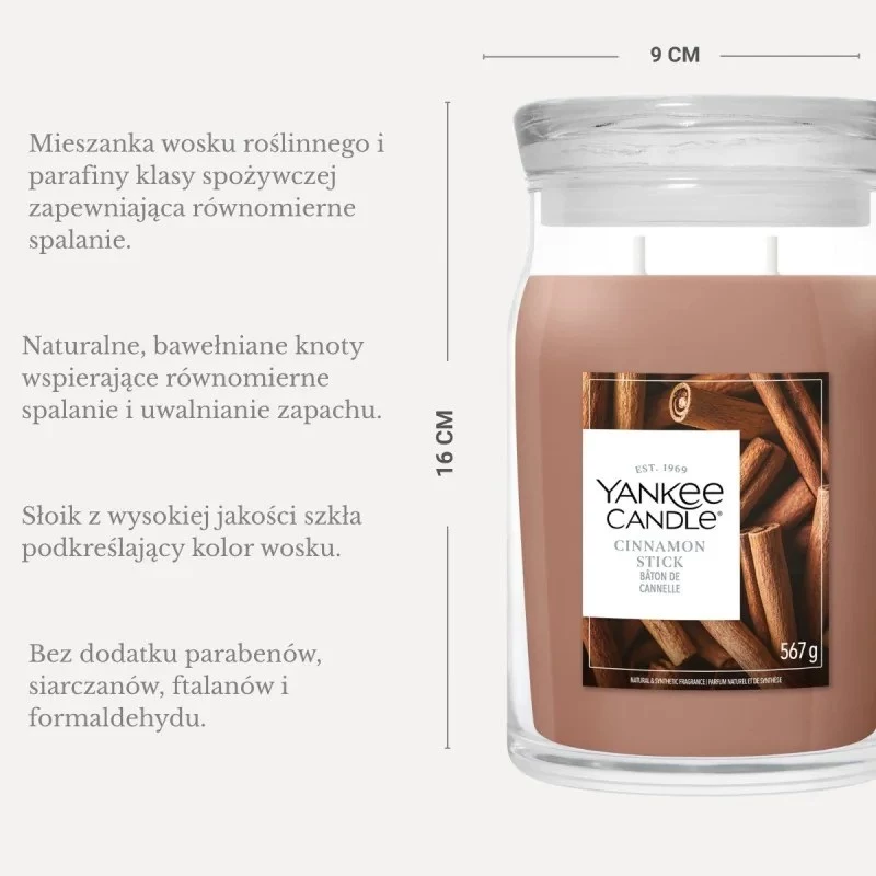 Vela Yankee Candle Signature Cinnamon Stick em frasco grande 567g