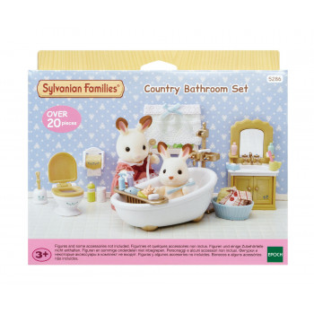 Conjunto de brincar de mobiliário de casa de banho estilo casa de campo Sylvanian Families