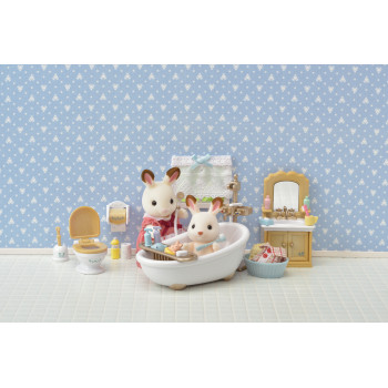 Conjunto de brincar de mobiliário de casa de banho estilo casa de campo Sylvanian Families