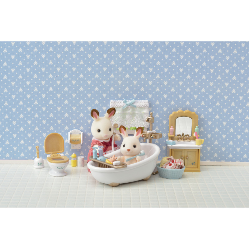 Conjunto de brincar de mobiliário de casa de banho estilo casa de campo Sylvanian Families