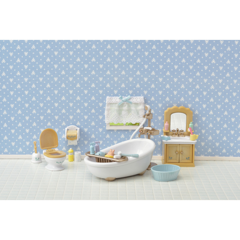 Conjunto de brincar de mobiliário de casa de banho estilo casa de campo Sylvanian Families